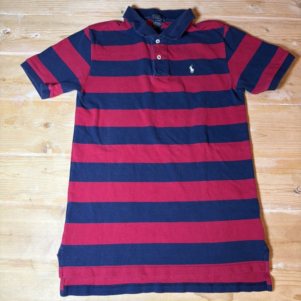 Polo By Ralph Lauren‎  Blue Red Striped Short Sleeve Size Youth XL 18-20